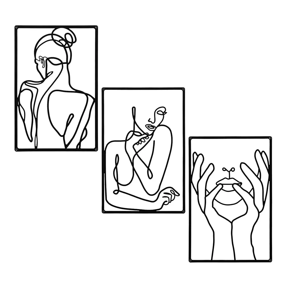 Home Goods Bathroom - 3 шт. потрясающих линий, абстрактное металлическое