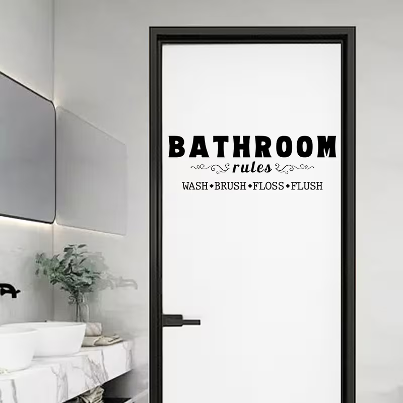Home Bathroom Rules - 1 комплект практичных наклеек с правилами