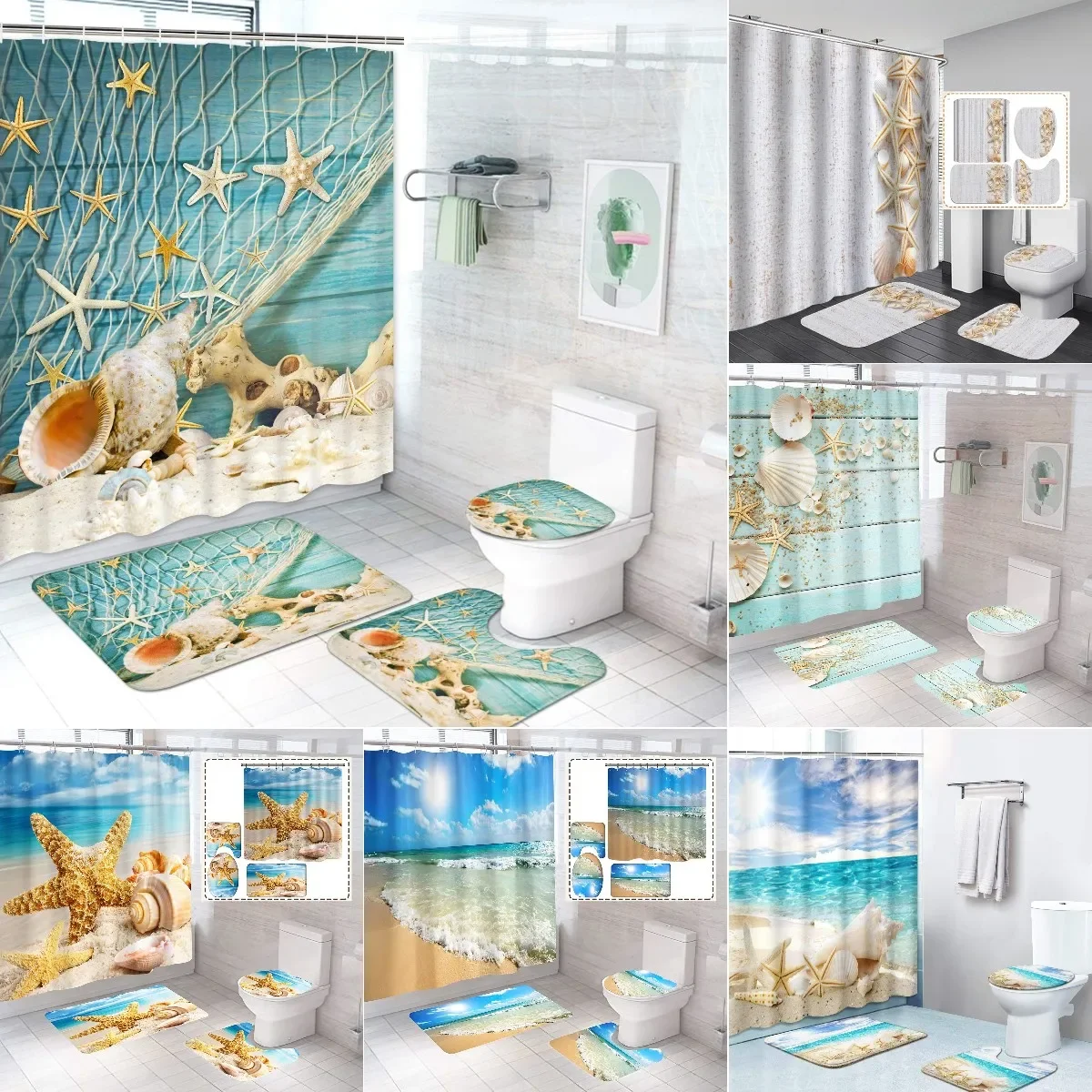 Zara Home Bathroom Mat - 4 шт., занавески для душа, из