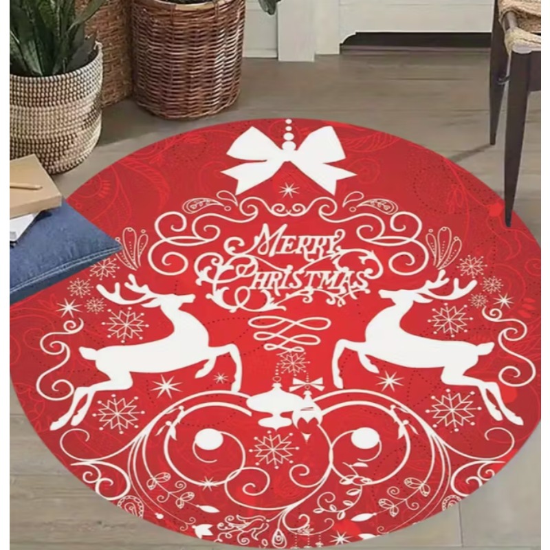 Home Goods Bathroom Decor - Рождественский тематический ковер Санта-Клаус и снежинка
