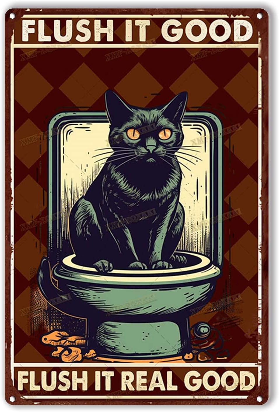 Home Goods Bathroom Decor - Металлическая табличка «Flush It Good» с