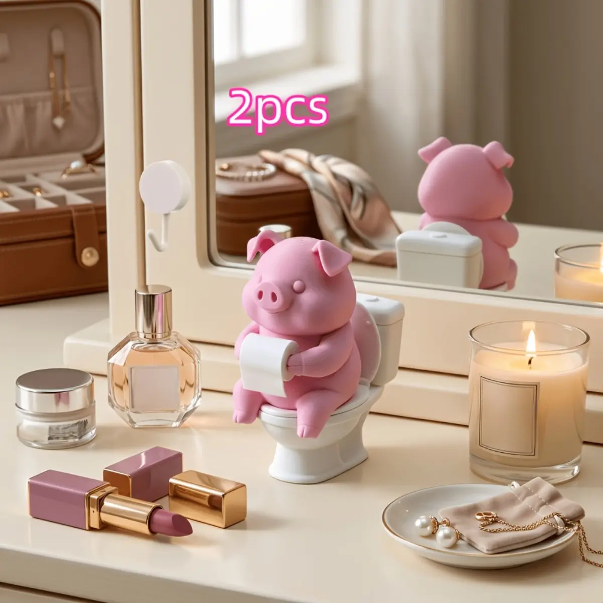 Home Goods Bathroom Vanity - Набор из 2 розовых статуэток в