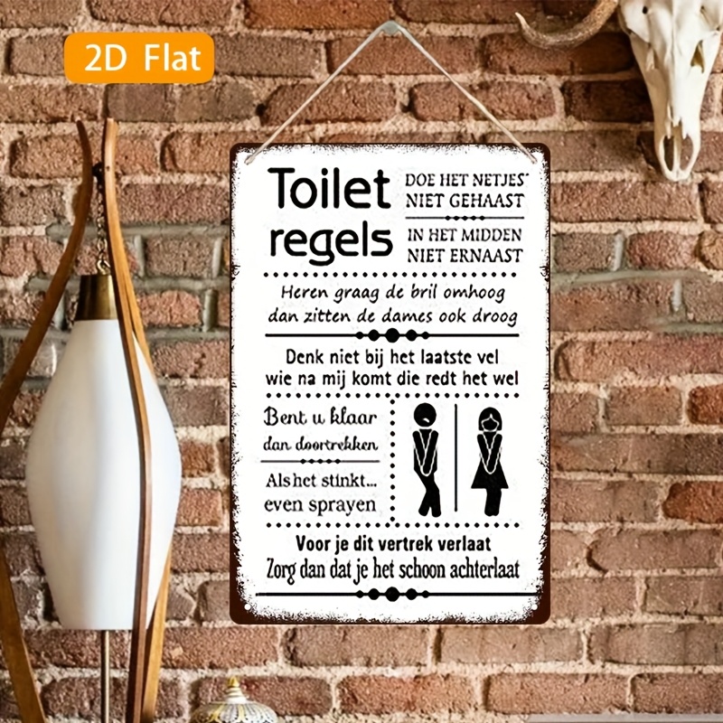 Забавная винтажная железная та – обзор и цена Home Bathroom Rules