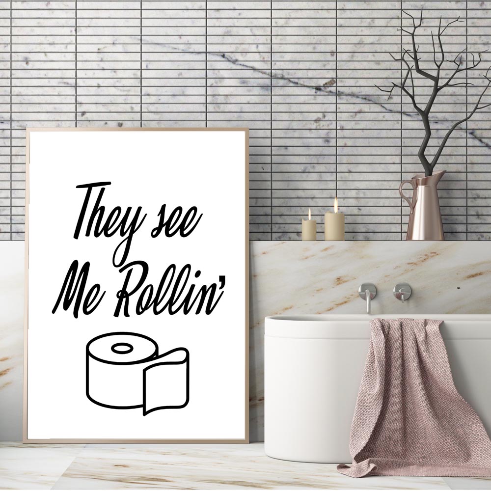 Настенная живопись на холсте,  – обзор и цена Home Bathroom Rules