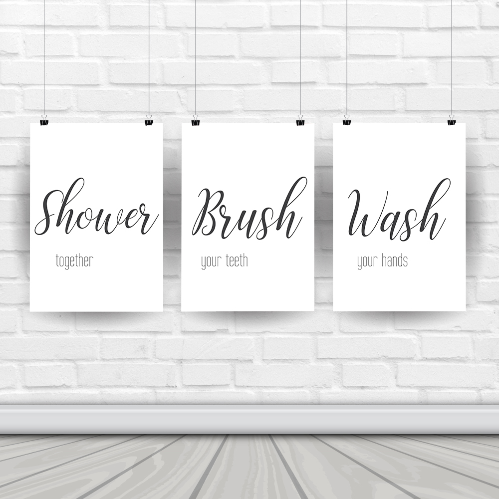 Настенная живопись на холсте,  – обзор и цена Home Bathroom Rules
