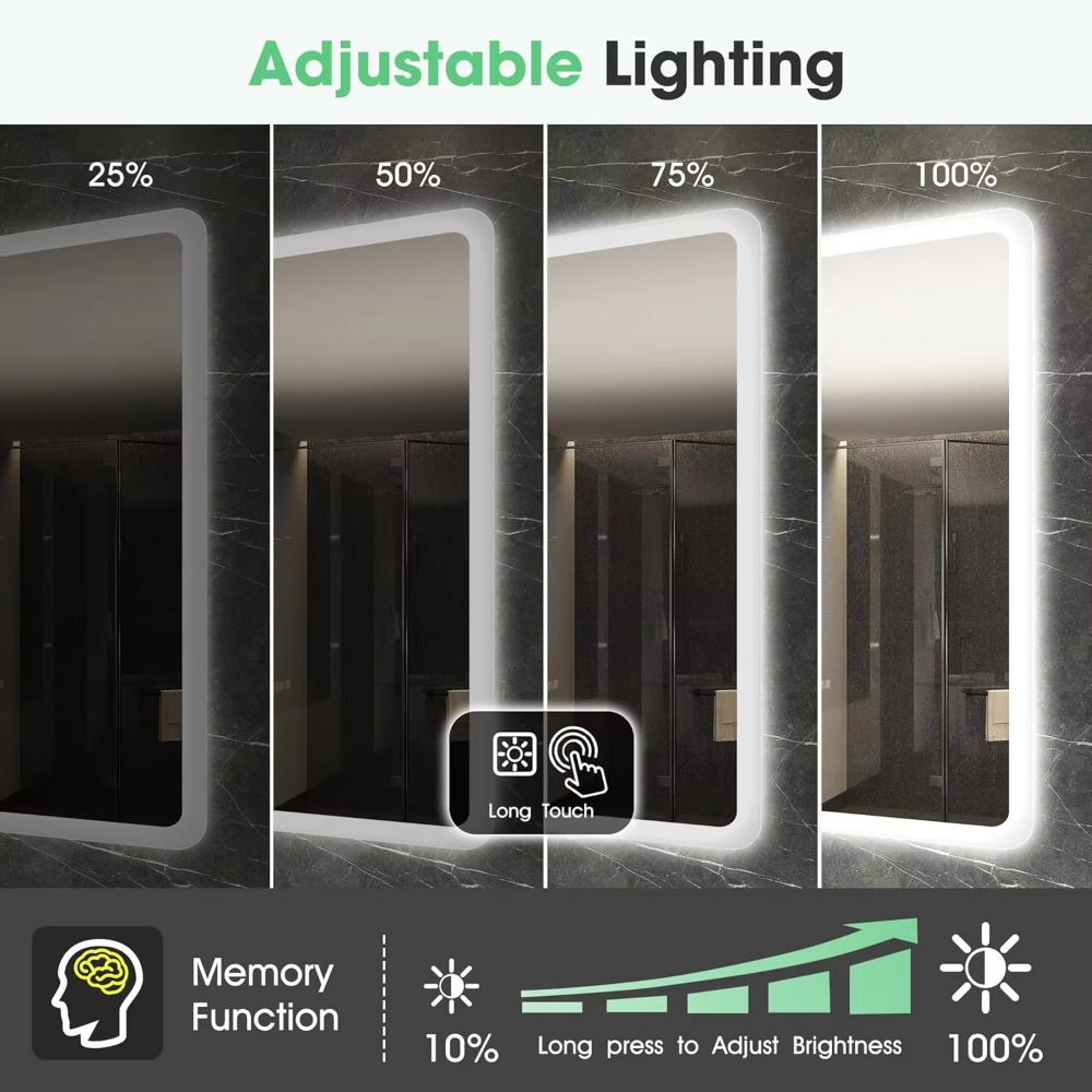 Зеркало для ванной 55x36 дюймо – обзор и цена Bathroom Mirror Led